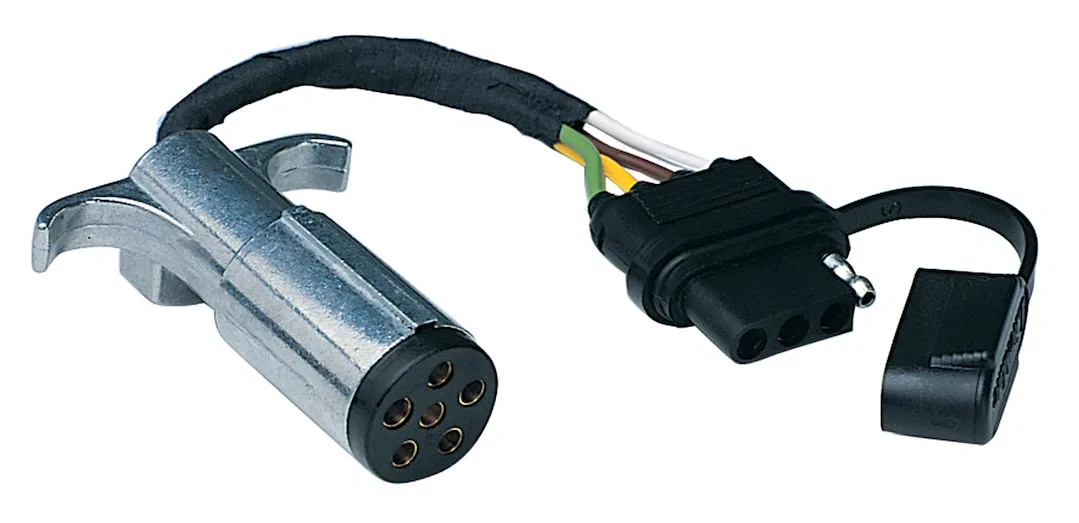47315 – HOPKINS Trailer Wiring Connector Adapter, 6-Way Pin And 4 Flat Flexible Wire With Dust Cover